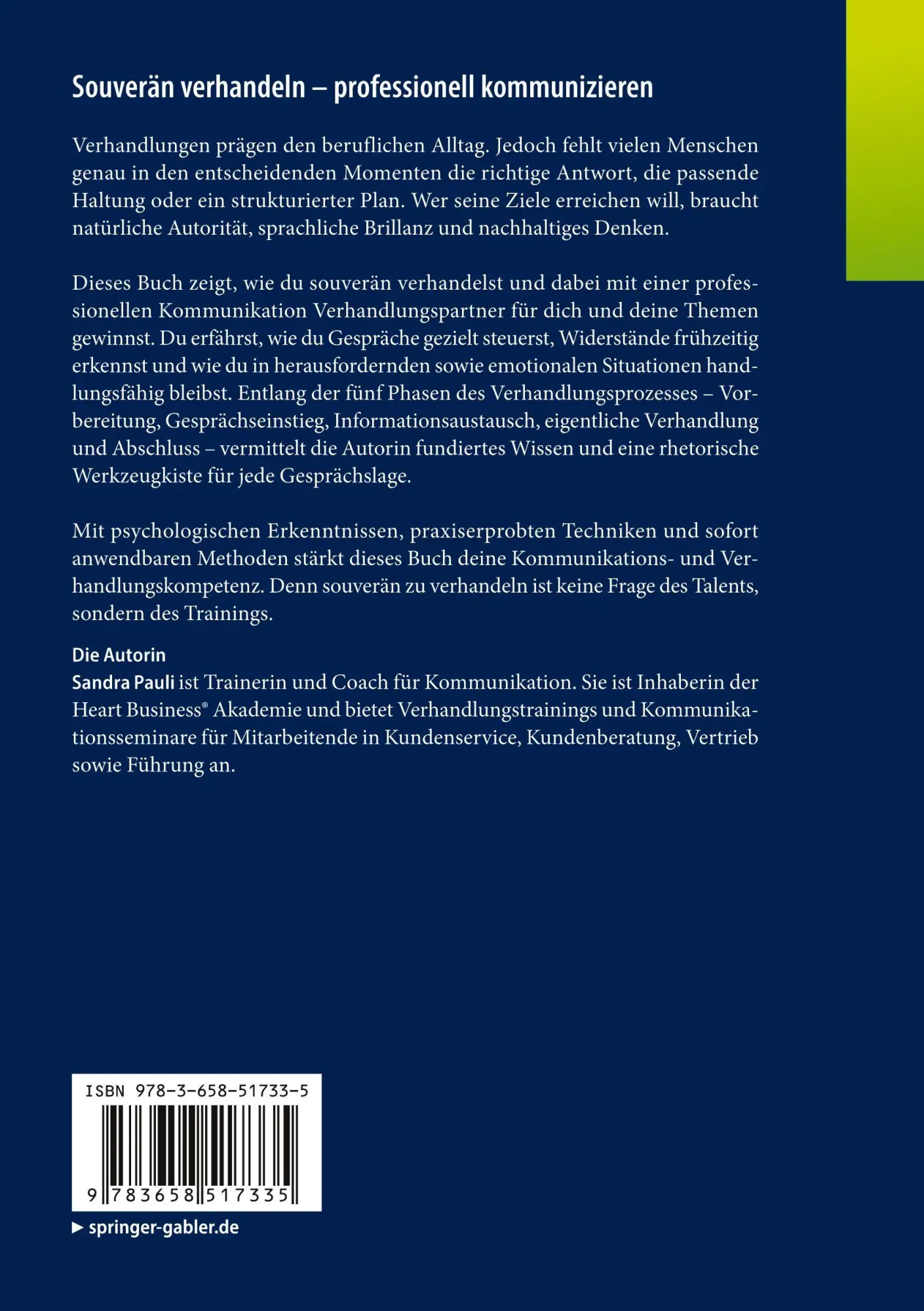 Rückseite: 9783658517335 | Souverän verhandeln - professionell kommunizieren | Sandra Pauli