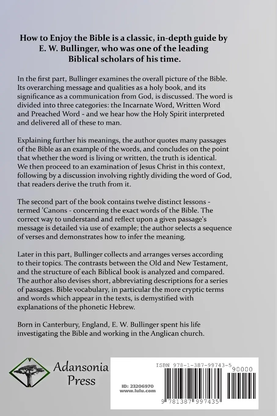 Rückseite: 9781387997435 | How to Enjoy the Bible | E. W. Bullinger | Taschenbuch | Englisch