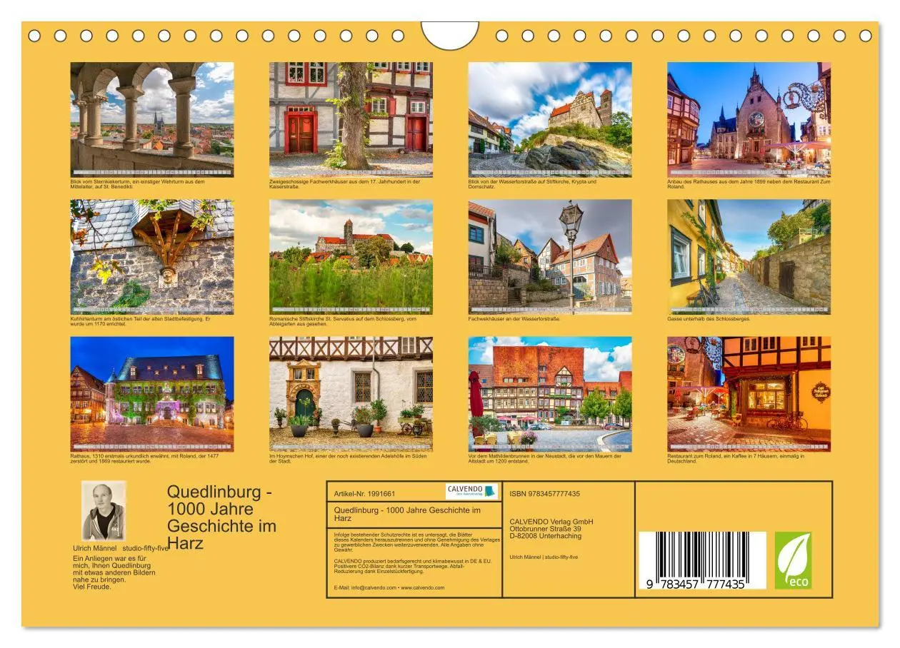 Bild: 9783457777435 | Quedlinburg - 1000 Jahre Geschichte im Harz (Wandkalender 2026 DIN...