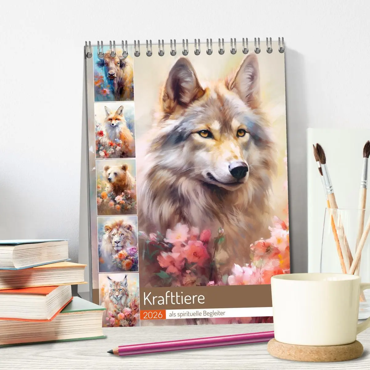 Bild: 9783516317435 | Krafttiere als spirituelle Begleiter (Tischkalender 2026 DIN A5...