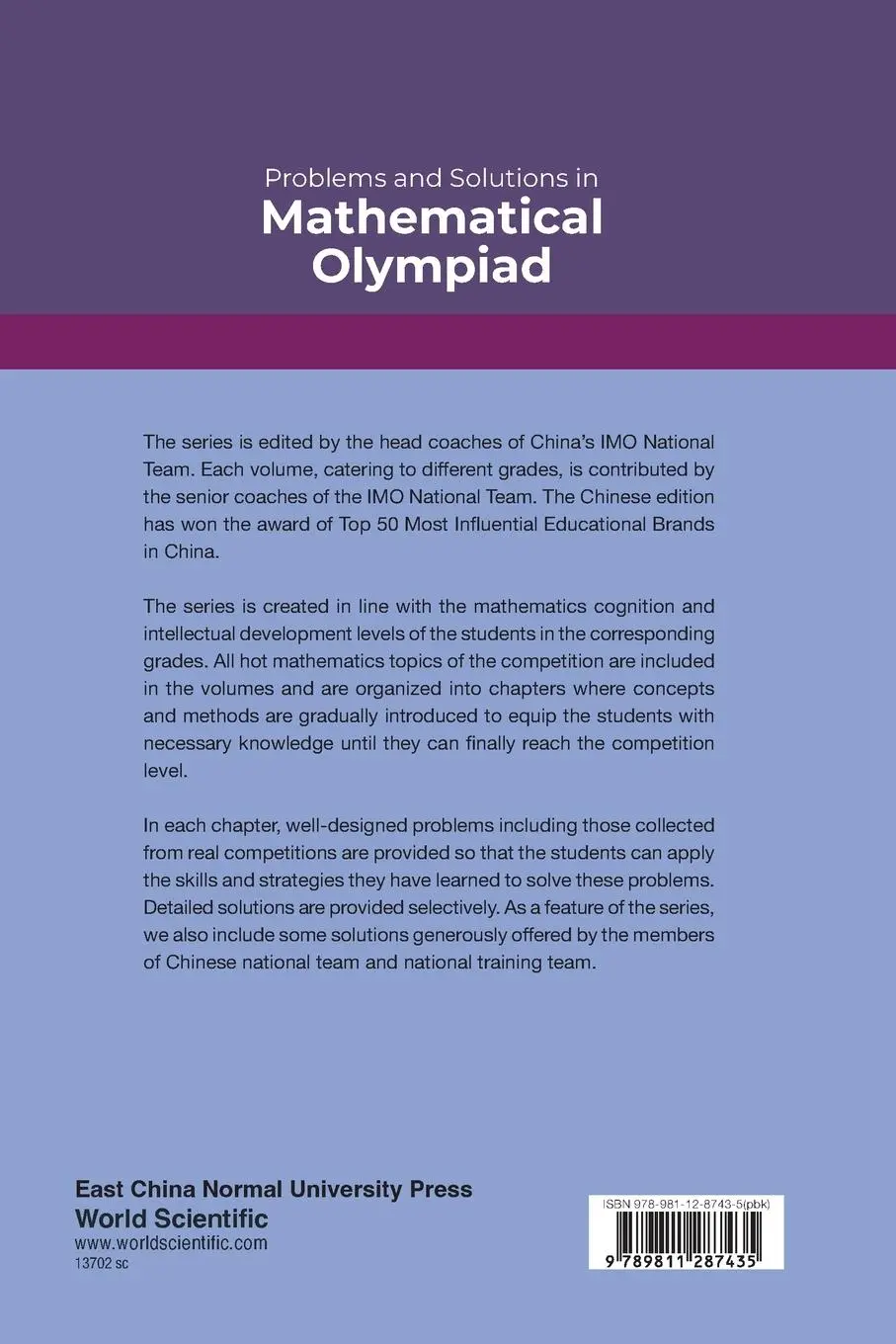 Rückseite: 9789811287435 | PROB &amp; SOL MATH OLYMPIAD (SEC 2) | Tian-You Zhou Xiong-Hui Zhao | Buch