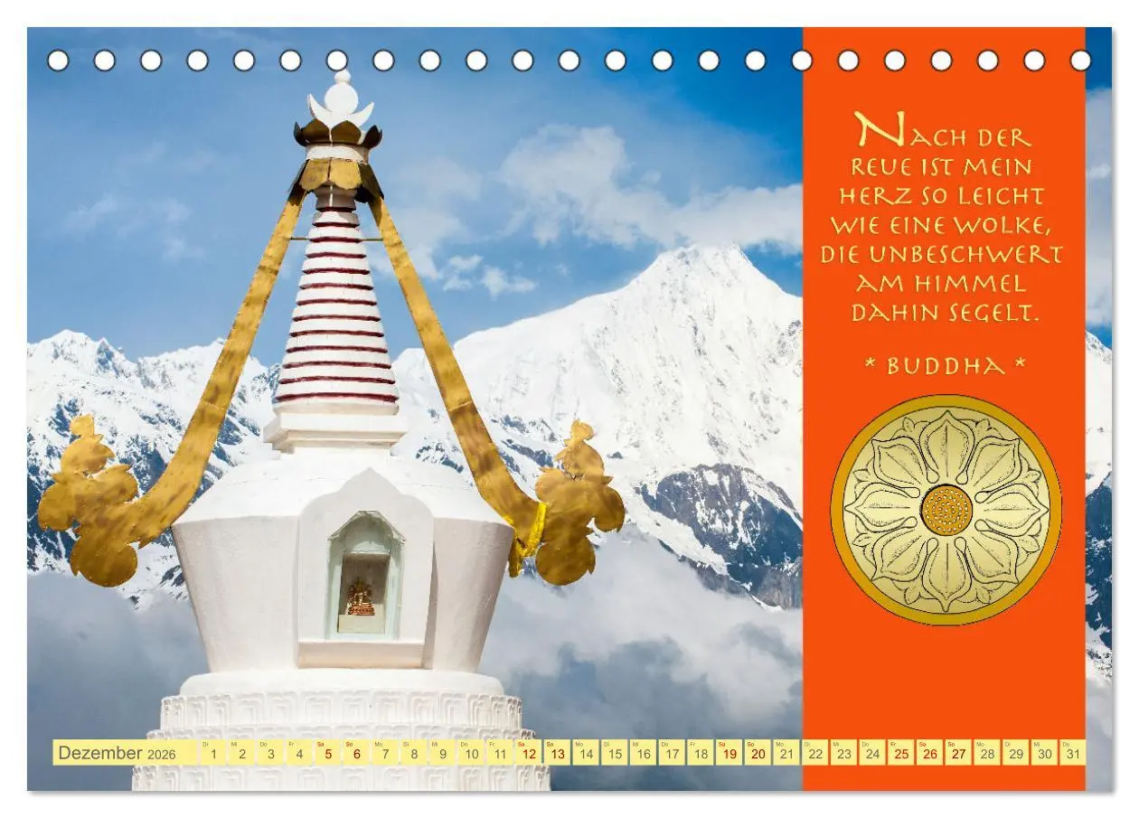 Bild: 9783457527535 | Buddhas Zitate Wege zur Erleuchtung (Tischkalender 2026 DIN A5...