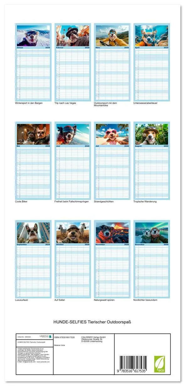 Bild: 9783516617535 | Familienplaner 2026 - HUNDE-SELFIES Tierischer Outdoorspaß mit 5...