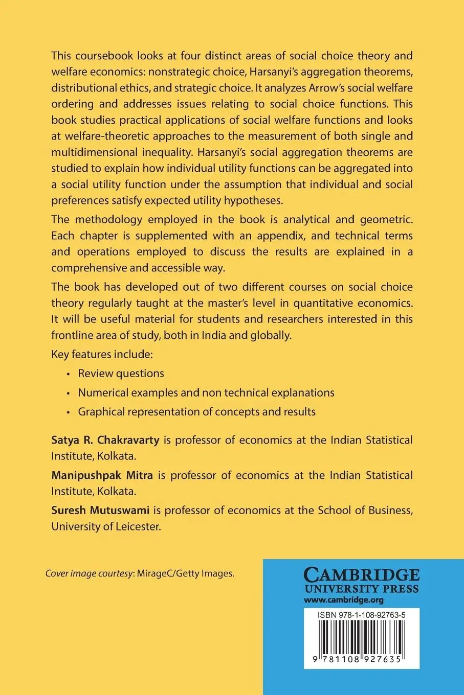 Rückseite: 9781108927635 | Social Aggregations and Distributional Ethics | Chakravarty (u. a.)