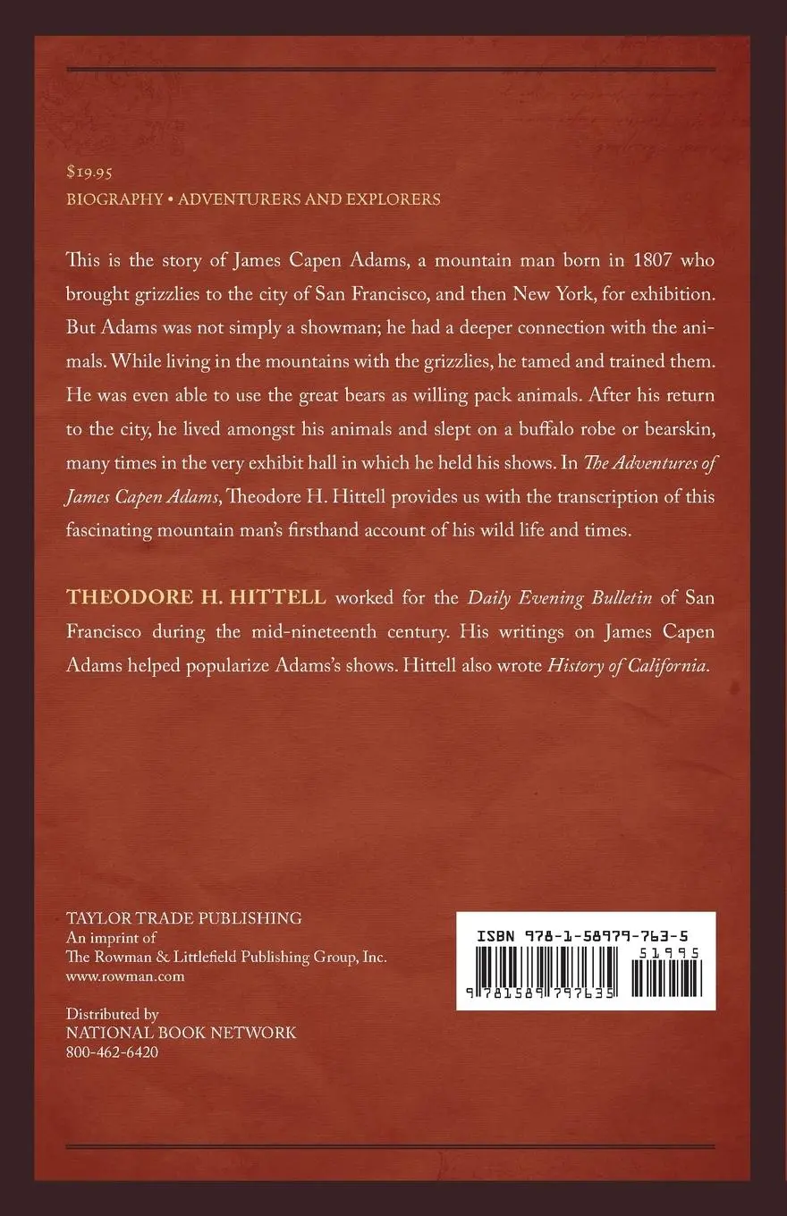 Rückseite: 9781589797635 | The Adventures of James Capen Adams | Theodore H. Hittell | Buch