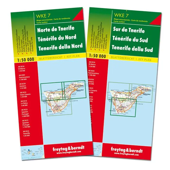 Rückseite: 9783707917635 | Teneriffa Nord und Süd, Wanderkarten Set 1:50.000 | KG | (Land-)Karte