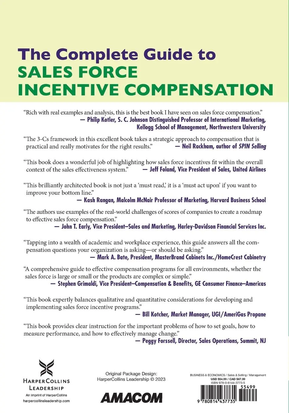 Rückseite: 9780814437735 | The Complete Guide to Sales Force Incentive Compensation | Taschenbuch