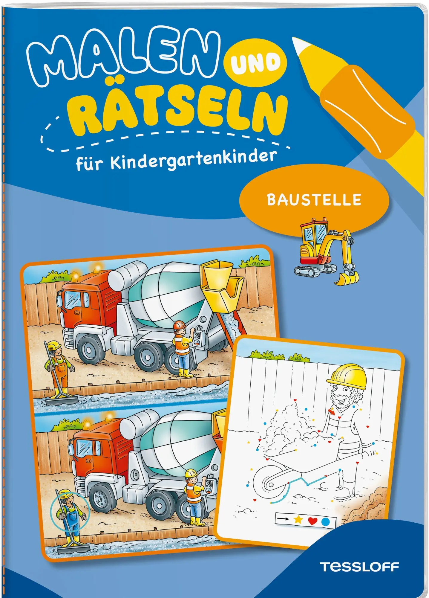 Cover: 9783788647735 | Malen und Rätseln für Kindergartenkinder. Baustelle | Stefan Lohr