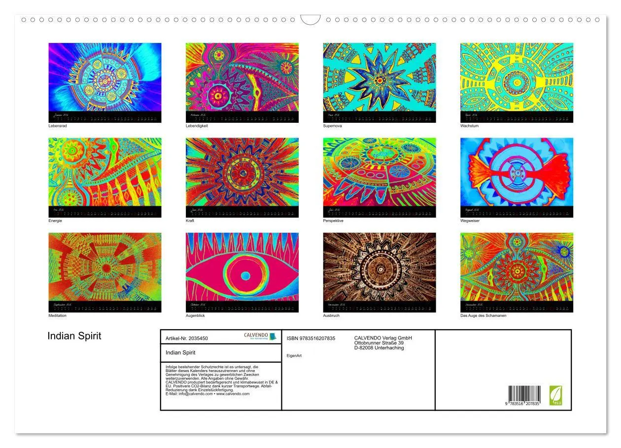 Bild: 9783516207835 | Indian Spirit (Wandkalender 2026 DIN A2 quer), CALVENDO Monatskalender