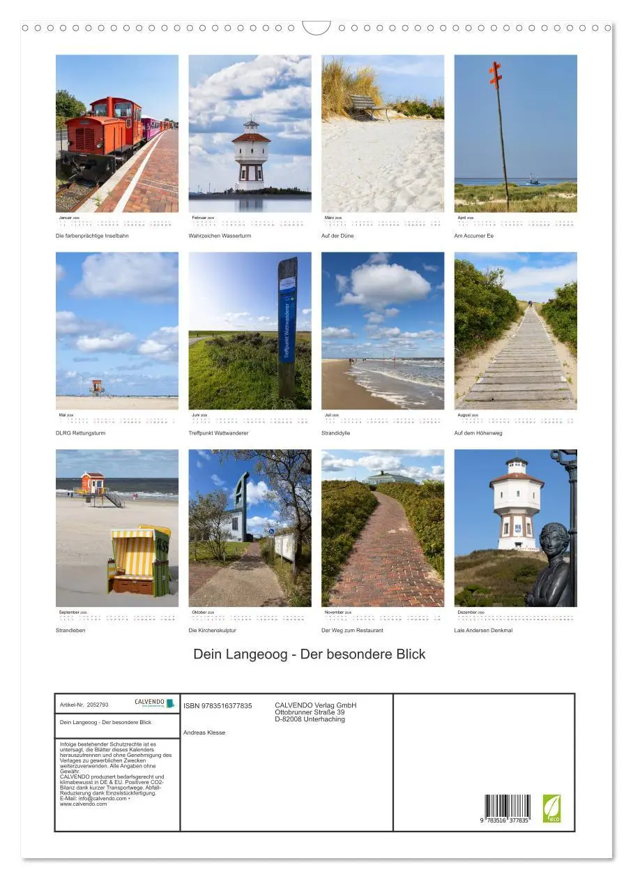 Bild: 9783516377835 | Dein Langeoog - Der besondere Blick (Wandkalender 2026 DIN A2...