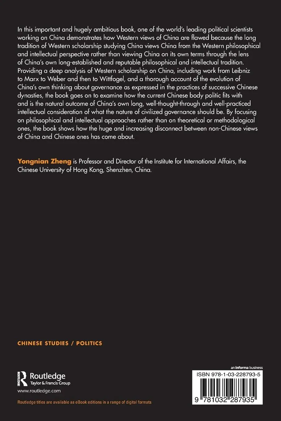 Rückseite: 9781032287935 | Civilization and the Chinese Body Politic | Yongnian Zheng | Buch