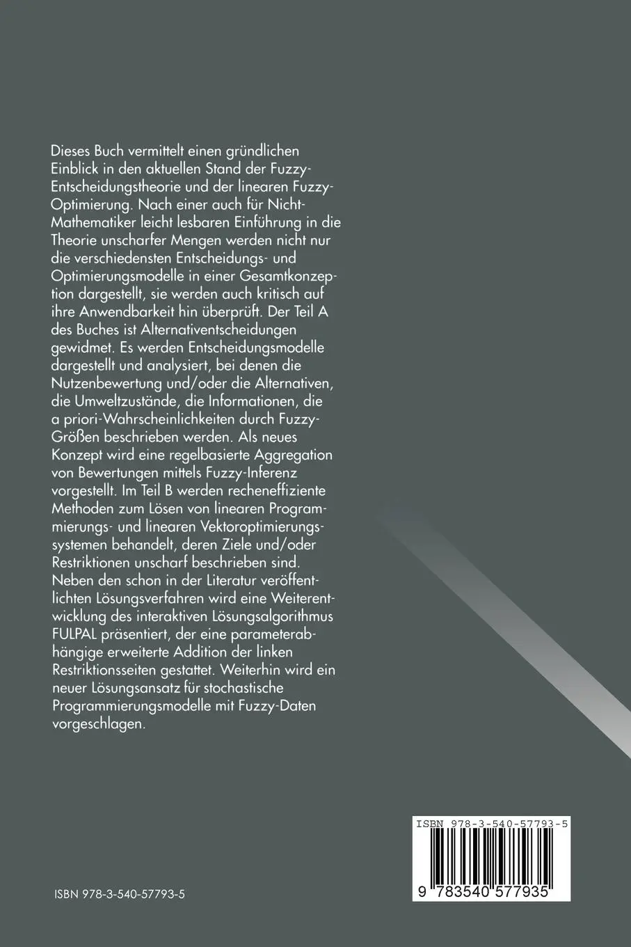 Rückseite: 9783540577935 | Fuzzy Decision Support-Systeme | Entscheiden bei Unschärfe | Buch | ix