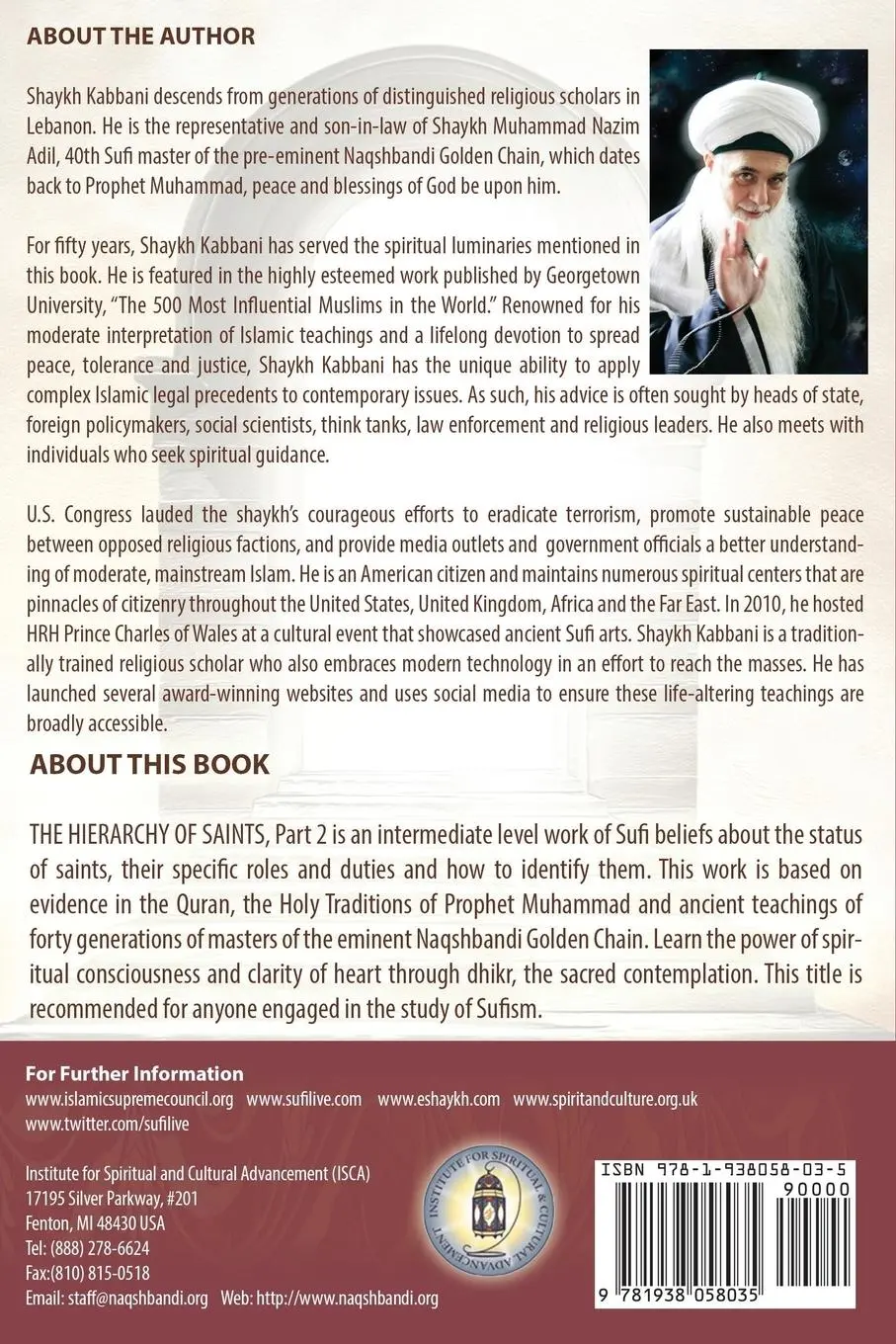 Rückseite: 9781938058035 | The Hierarchy of Saints, Part 2 | Shaykh Muhammad Hisham Kabbani