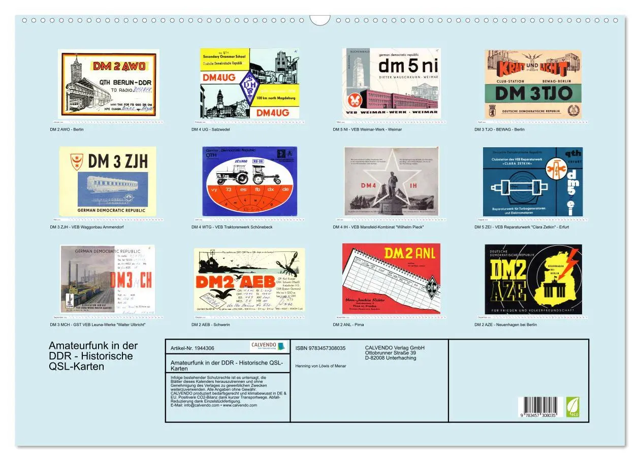 Bild: 9783457308035 | Amateurfunk in der DDR - Historische QSL-Karten (Wandkalender 2026...