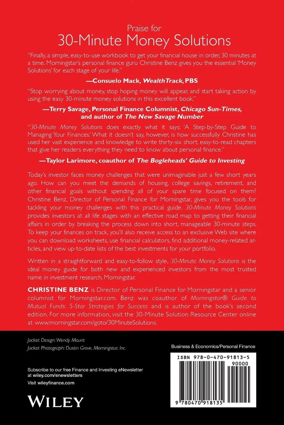 Rückseite: 9780470918135 | Morningstar's 30-Minute Money Solutions | Christine Benz | Taschenbuch