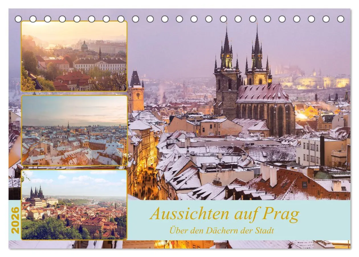 Cover: 9783457538135 | Aussichten auf Prag (Tischkalender 2026 DIN A5 quer), CALVENDO...