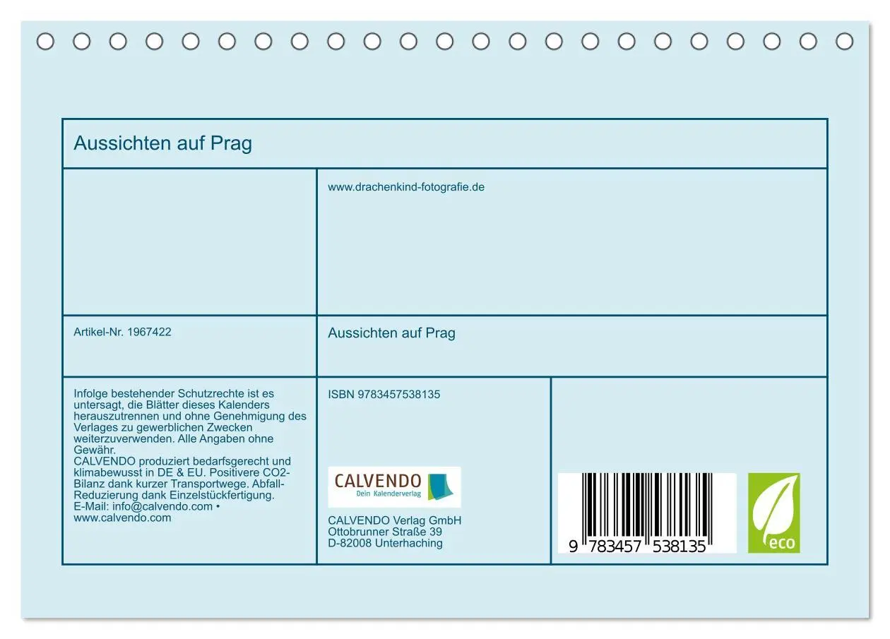 Bild: 9783457538135 | Aussichten auf Prag (Tischkalender 2026 DIN A5 quer), CALVENDO...