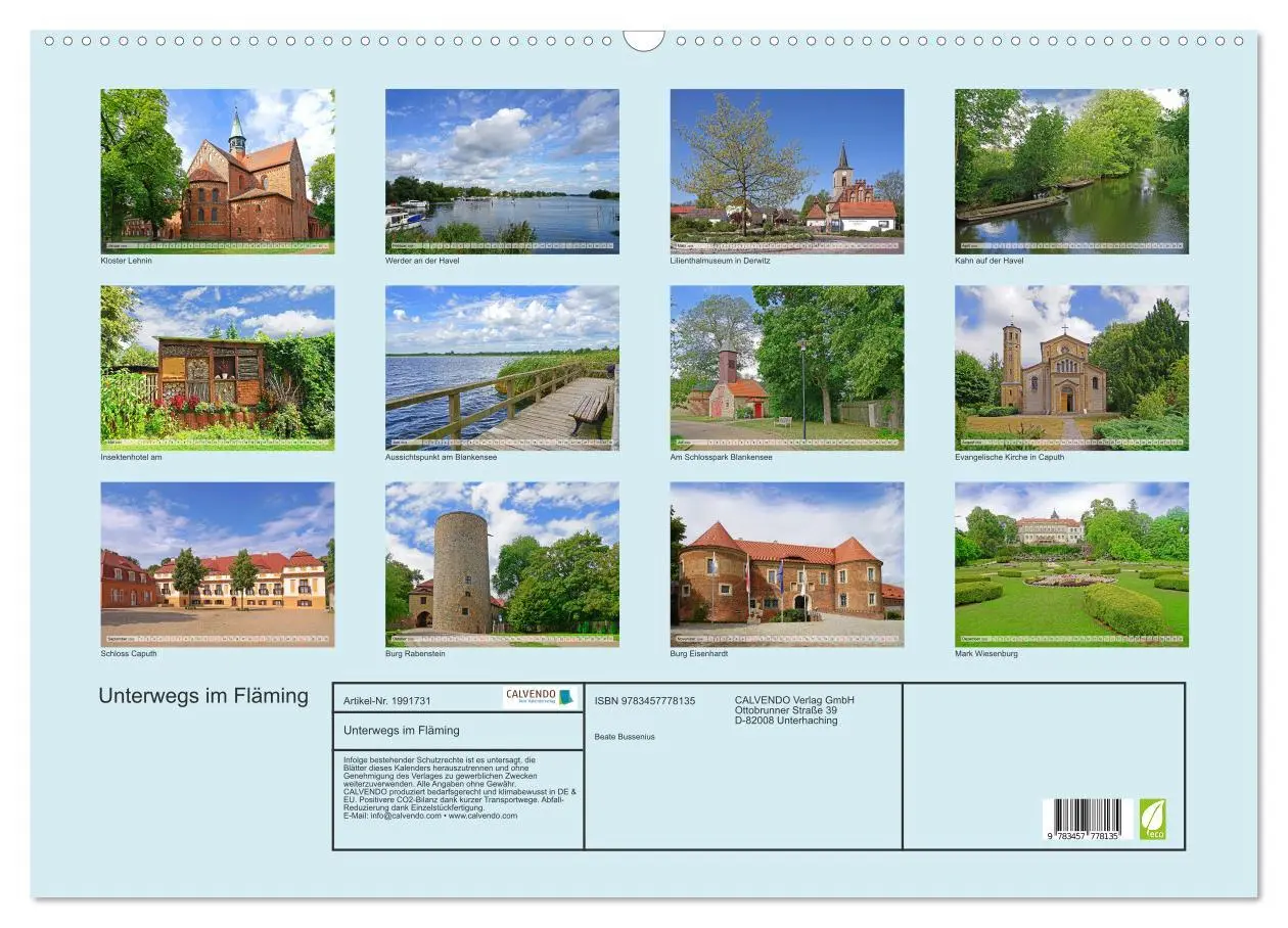 Bild: 9783457778135 | Unterwegs im Fläming (Wandkalender 2026 DIN A2 quer), CALVENDO...