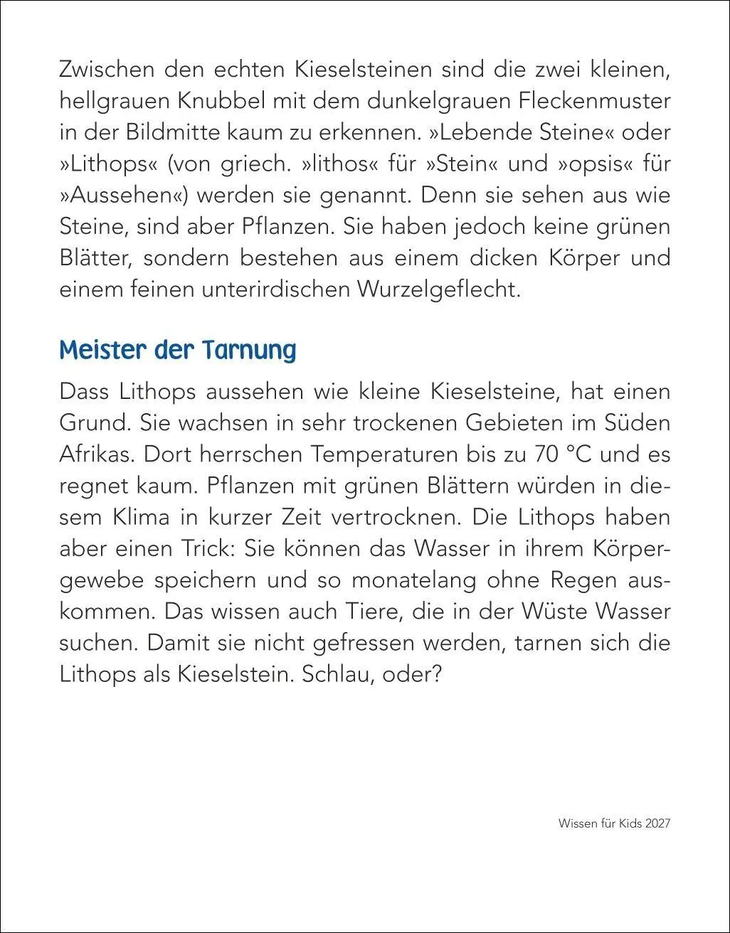 Bild: 9783840038235 | Wissen für Kids Tagesabreißkalender 2027 | Silvia Goics (u. a.) | 2027