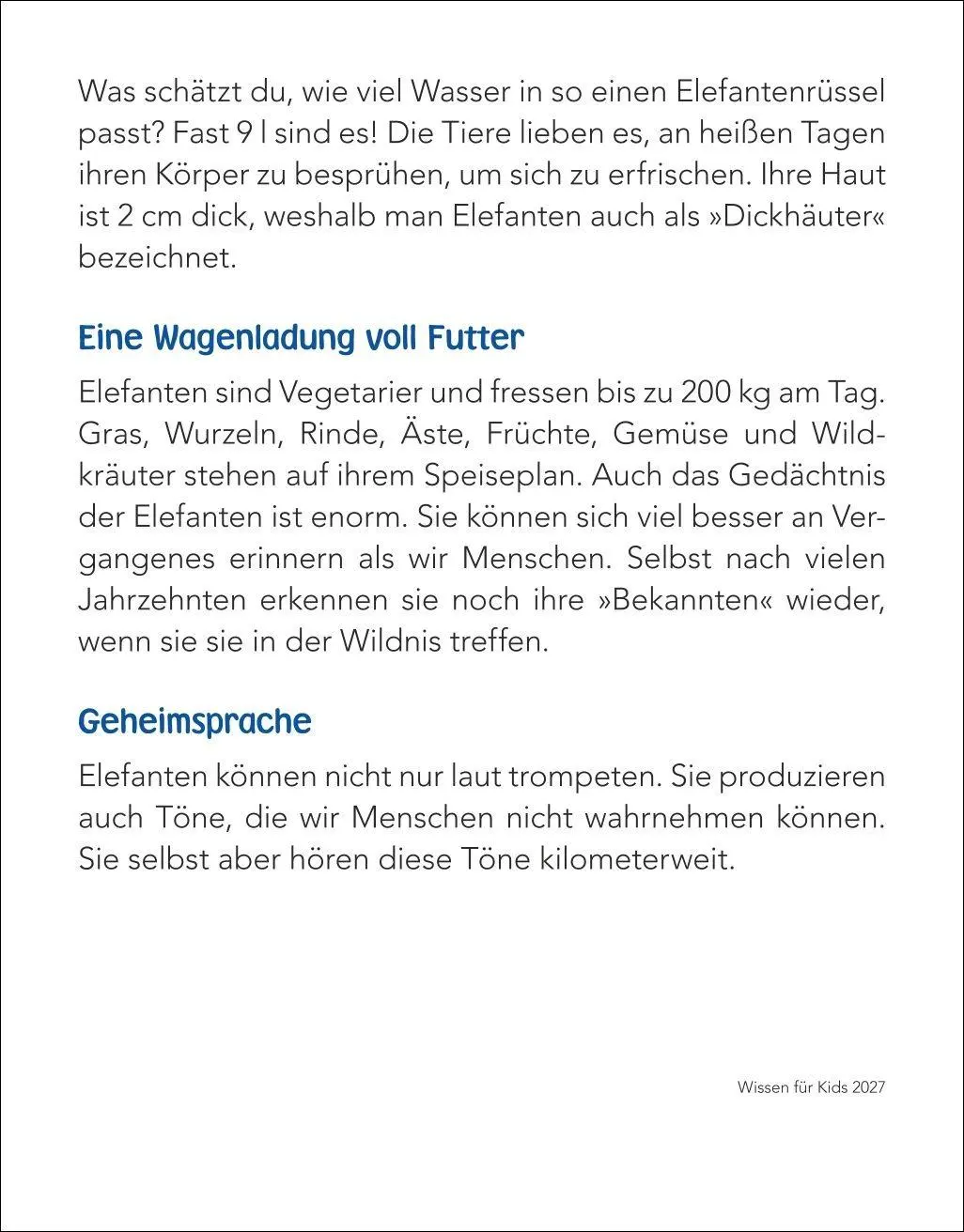 Bild: 9783840038235 | Wissen für Kids Tagesabreißkalender 2027 | Silvia Goics (u. a.) | 2027