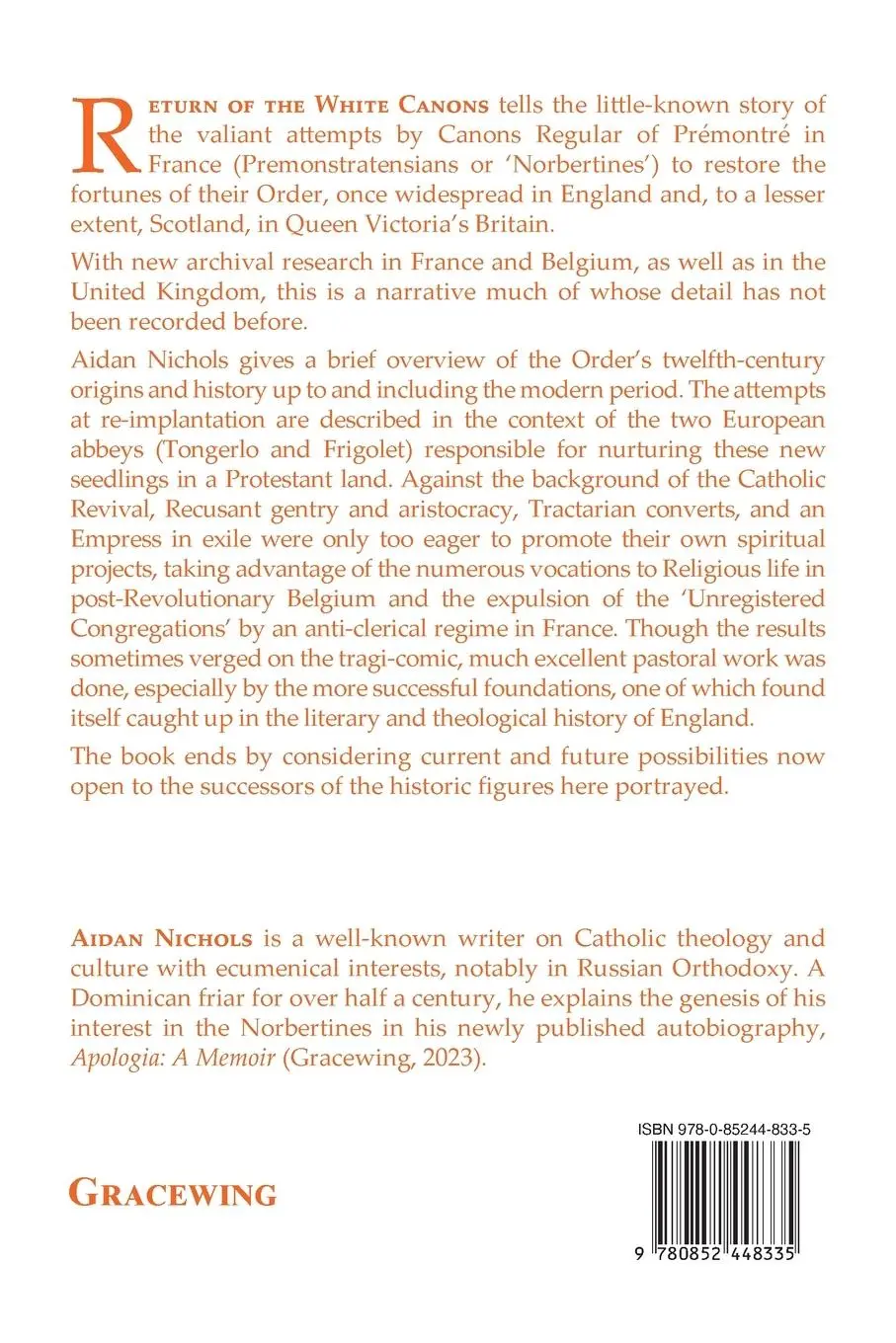 Rückseite: 9780852448335 | Return of the White Canons | The Modern Norbertines in England | Buch