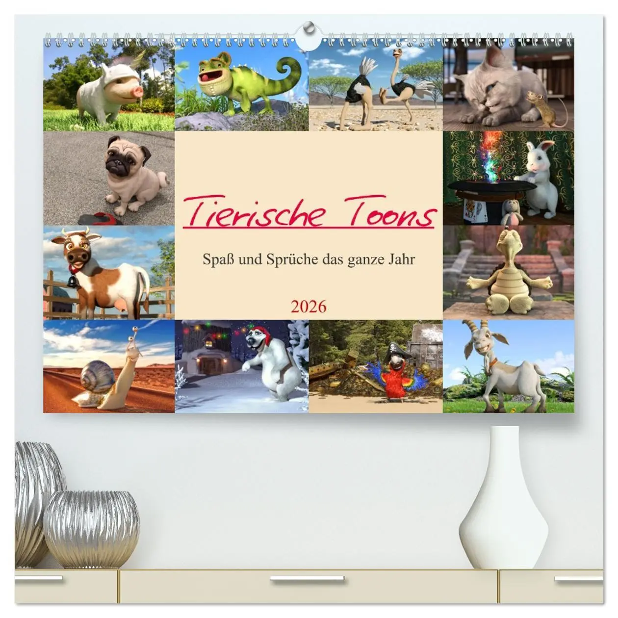 Cover: 9783457448335 | Tierische Toons (hochwertiger Premium Wandkalender 2026 DIN A2...