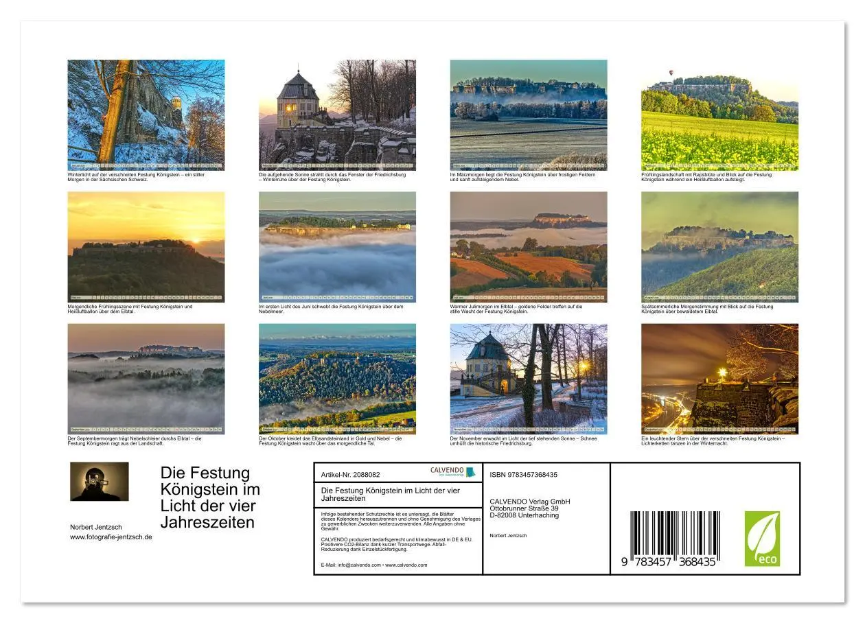 Bild: 9783457368435 | Die Festung Königstein im Licht der vier Jahreszeiten (Wandkalender...