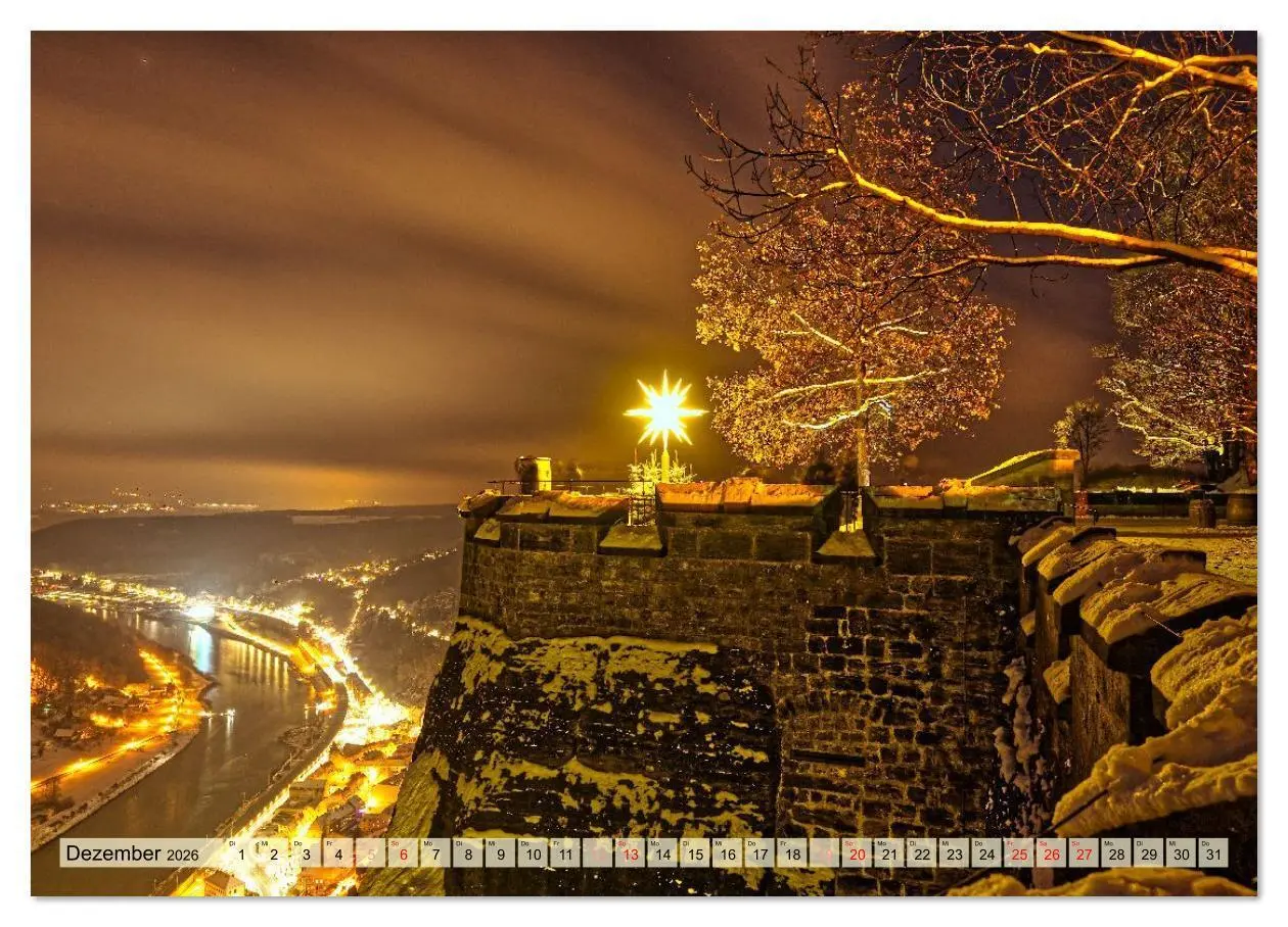 Bild: 9783457368435 | Die Festung Königstein im Licht der vier Jahreszeiten (Wandkalender...