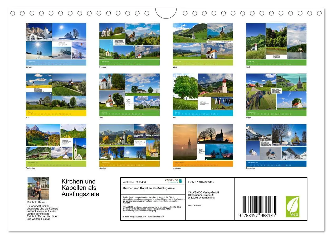 Bild: 9783457988435 | Kirchen und Kapellen als Ausflugsziele (Wandkalender 2026 DIN A4...