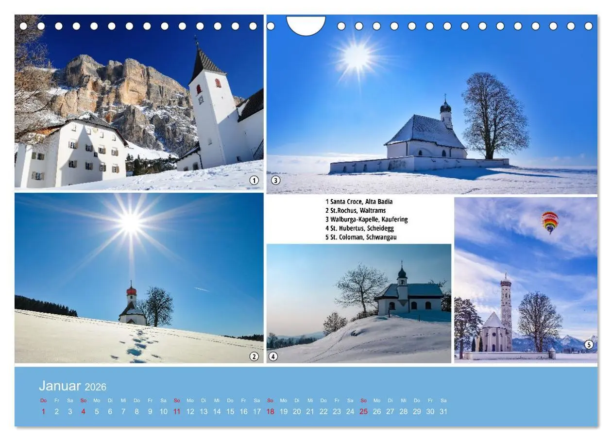 Bild: 9783457988435 | Kirchen und Kapellen als Ausflugsziele (Wandkalender 2026 DIN A4...
