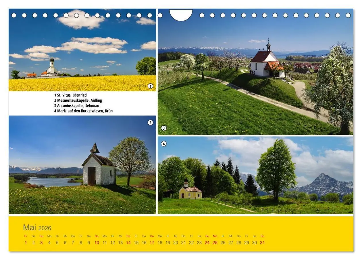 Bild: 9783457988435 | Kirchen und Kapellen als Ausflugsziele (Wandkalender 2026 DIN A4...