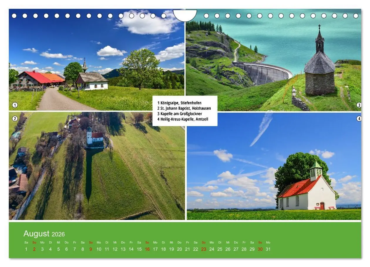 Bild: 9783457988435 | Kirchen und Kapellen als Ausflugsziele (Wandkalender 2026 DIN A4...