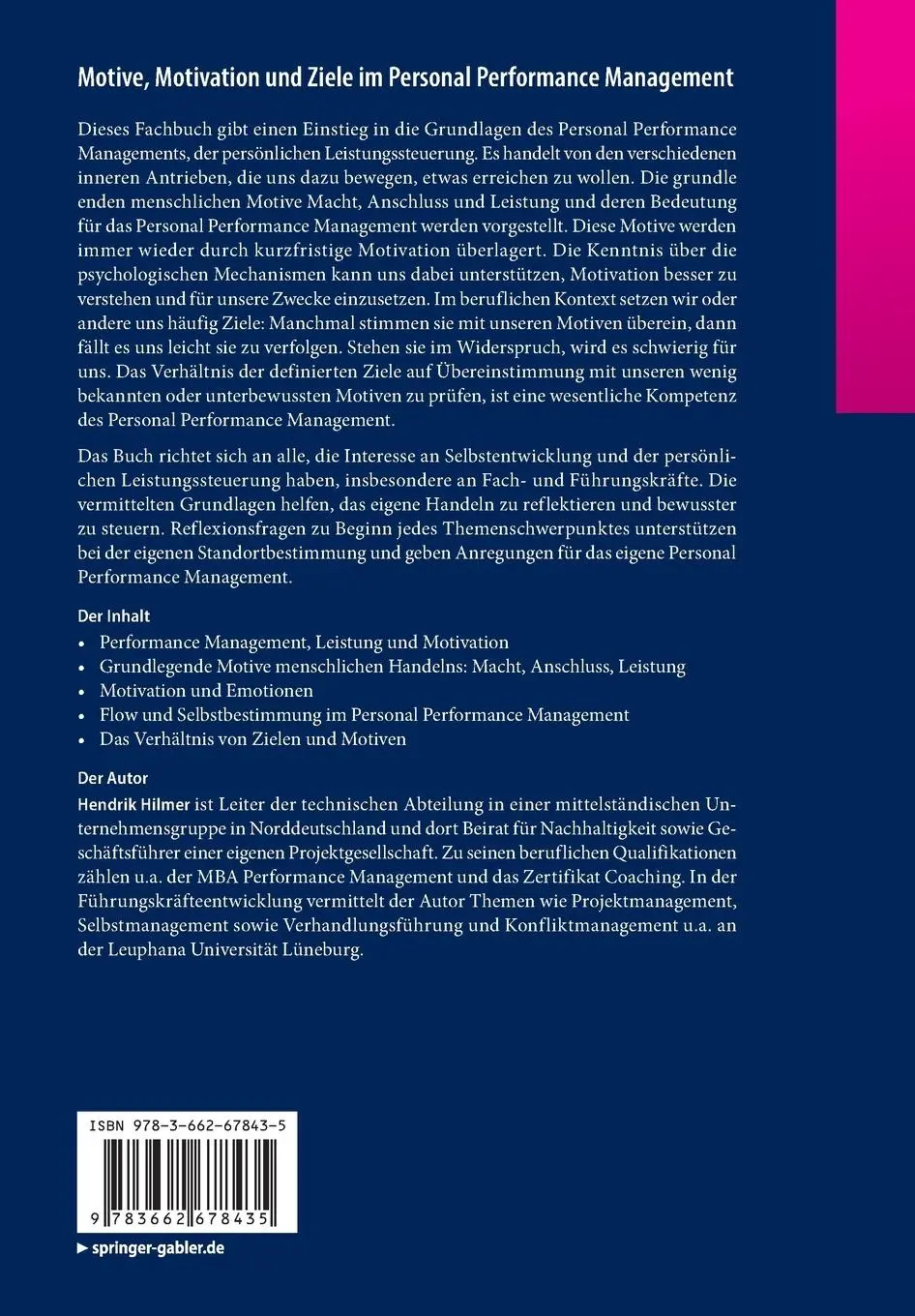 Rückseite: 9783662678435 | Motive, Motivation und Ziele im Personal Performance Management | Buch