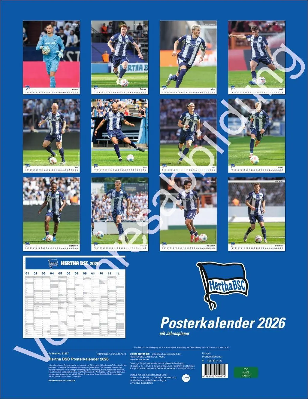 Rückseite: 9783756418435 | Hertha BSC Posterkalender 2027 | Heye | Kalender | Spiralbindung
