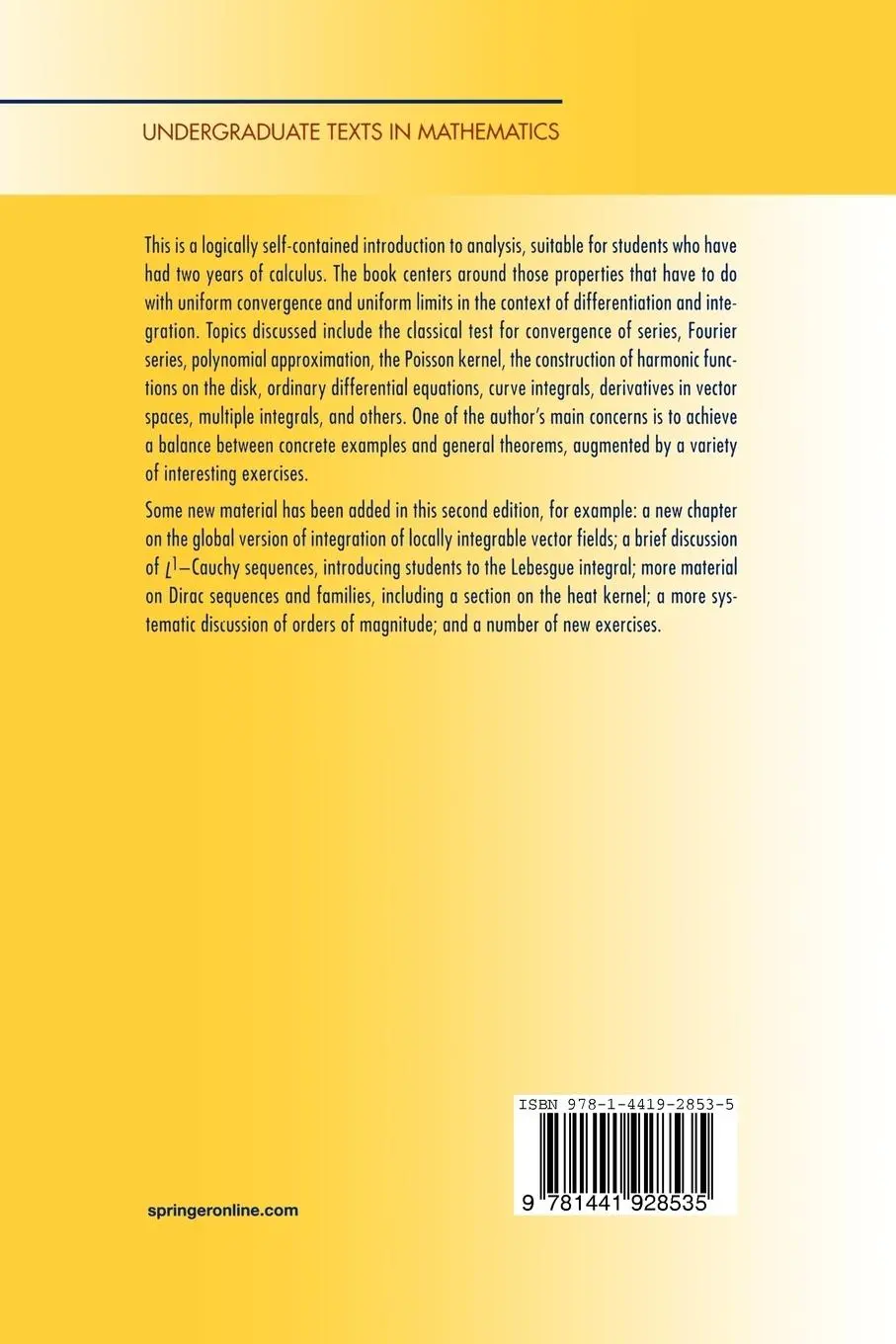 Rückseite: 9781441928535 | Undergraduate Analysis | Serge Lang | Taschenbuch | xv | Englisch