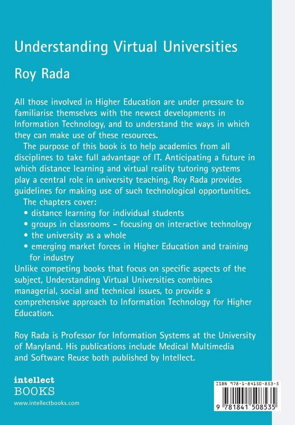 Rückseite: 9781841508535 | Understanding Virtual Universities | Roy Rada | Taschenbuch | Englisch