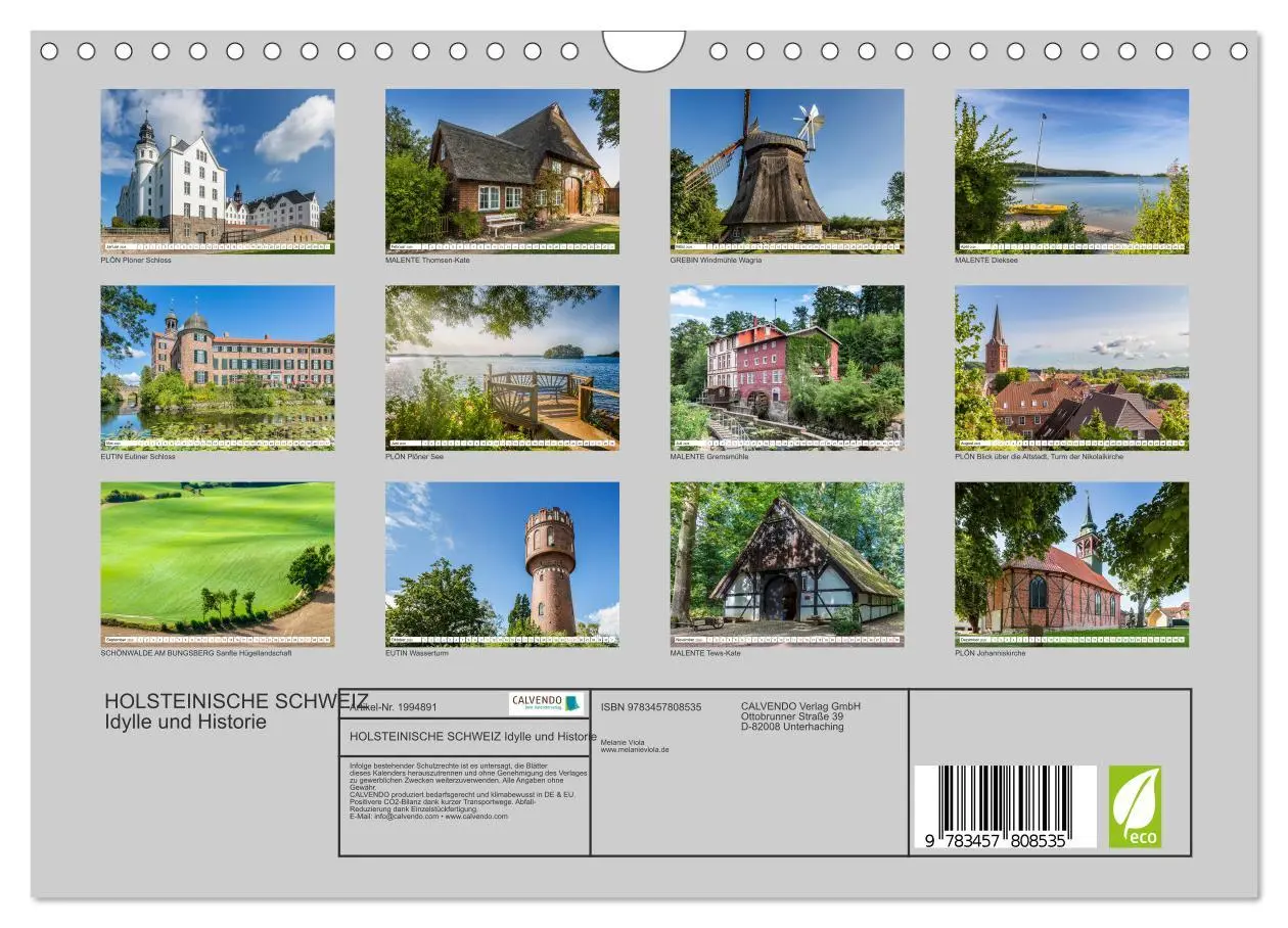 Bild: 9783457808535 | HOLSTEINISCHE SCHWEIZ Idylle und Historie (Wandkalender 2026 DIN A4...