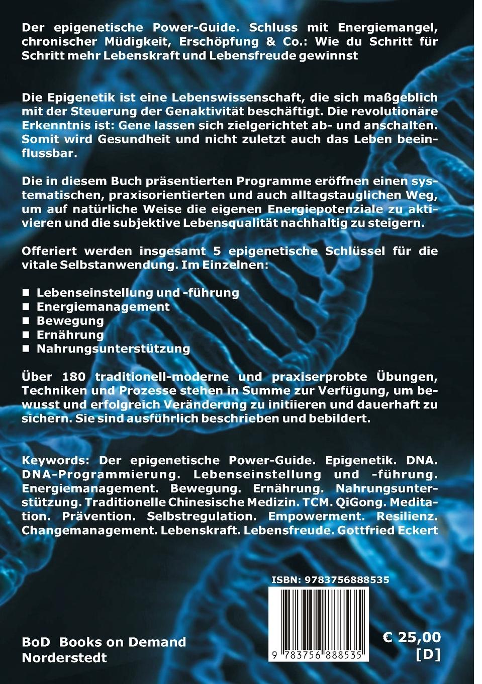 Rückseite: 9783756888535 | Der epigenetische Power-Guide. Schluss mit Energiemangel,...