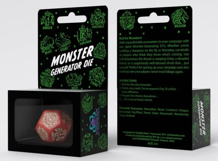 Cover: 5907699498635 | Monster Generator Die: Red&amp;Beige | 2025 | Q-Workshop