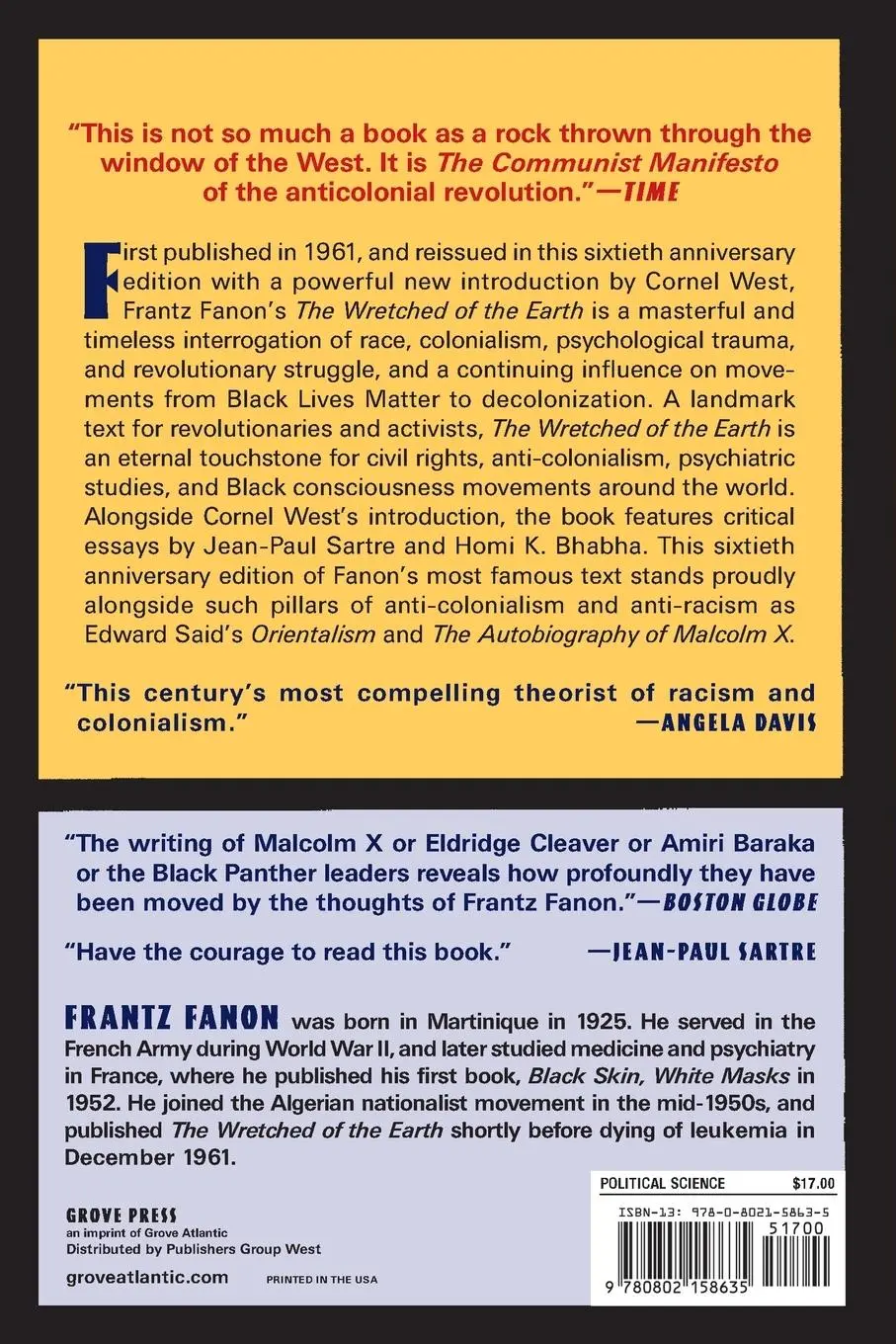 Rückseite: 9780802158635 | The Wretched of the Earth | Frantz Fanon | Taschenbuch | Englisch