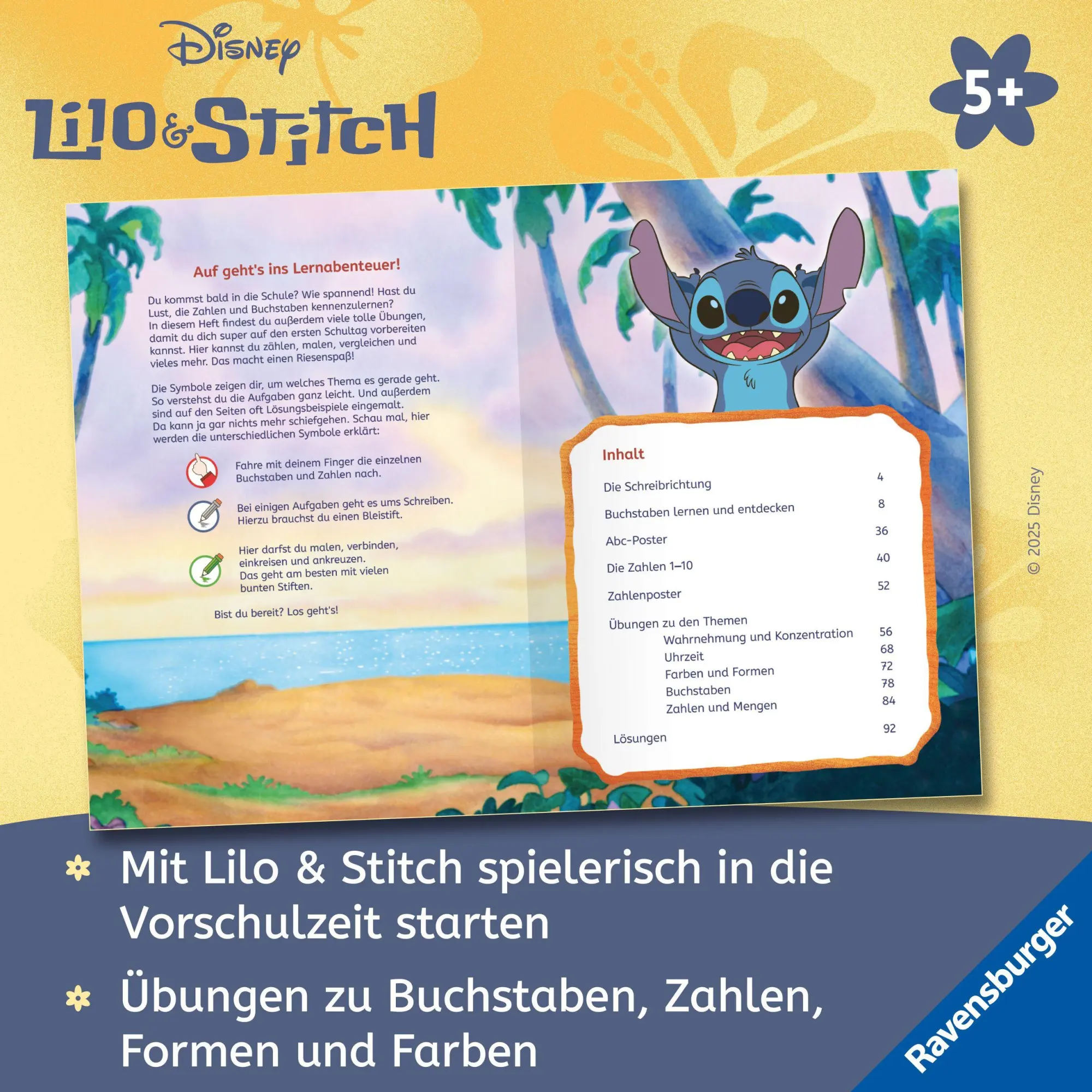 Bild: 9783473498635 | Disney Stitch - Mein Vorschulbuch: Buchstaben, Zahlen, Konzentration