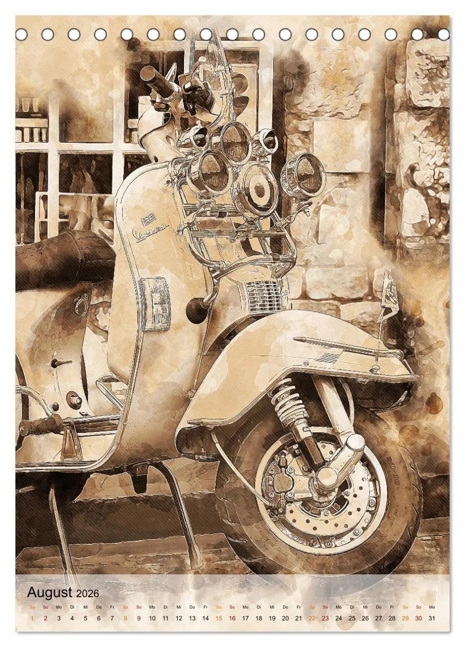 Bild: 9783516368635 | Motorroller - Vespa Galerie (Tischkalender 2026 DIN A5 hoch),...