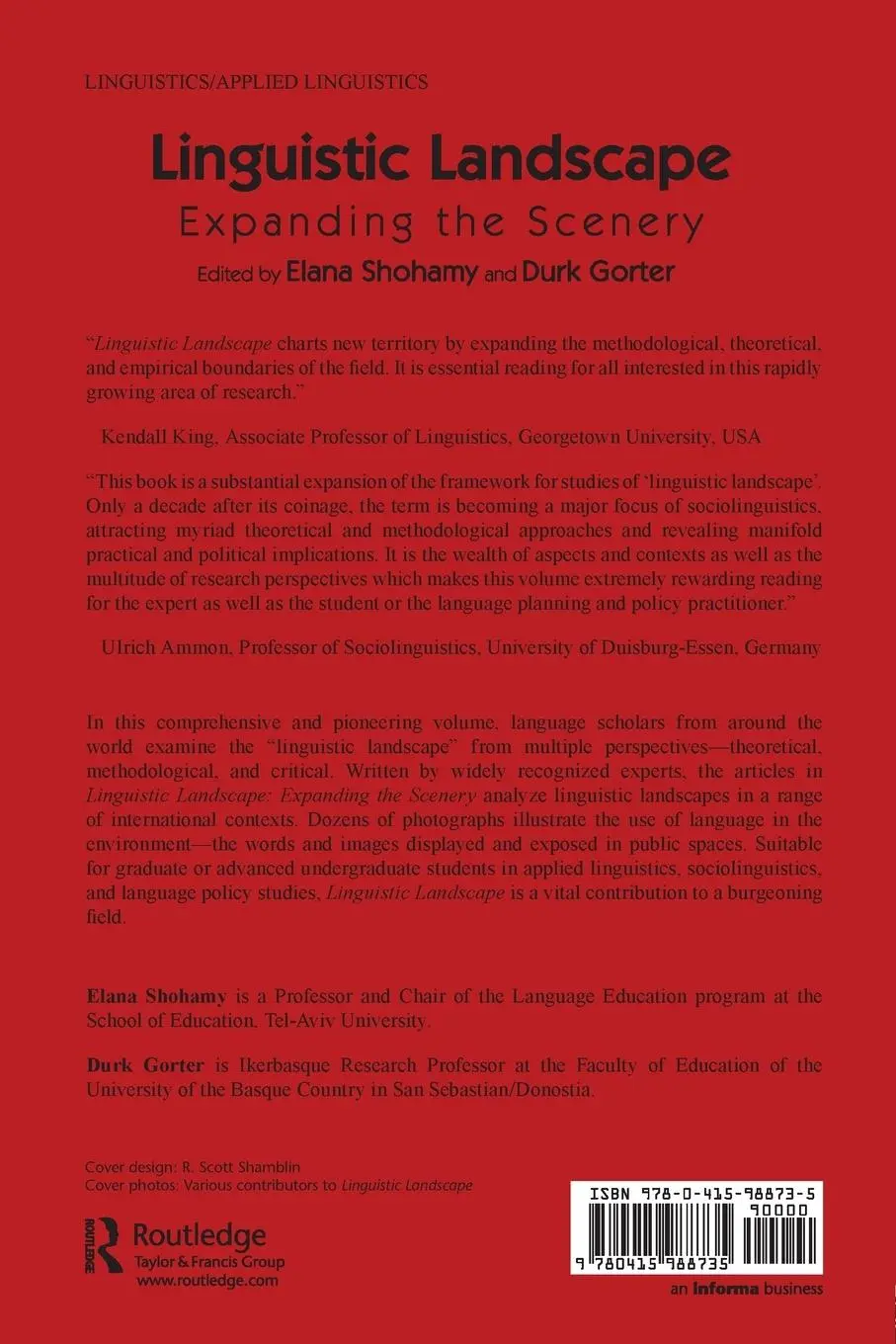 Rückseite: 9780415988735 | Linguistic Landscape | Expanding the Scenery | Elana Shohamy (u. a.)