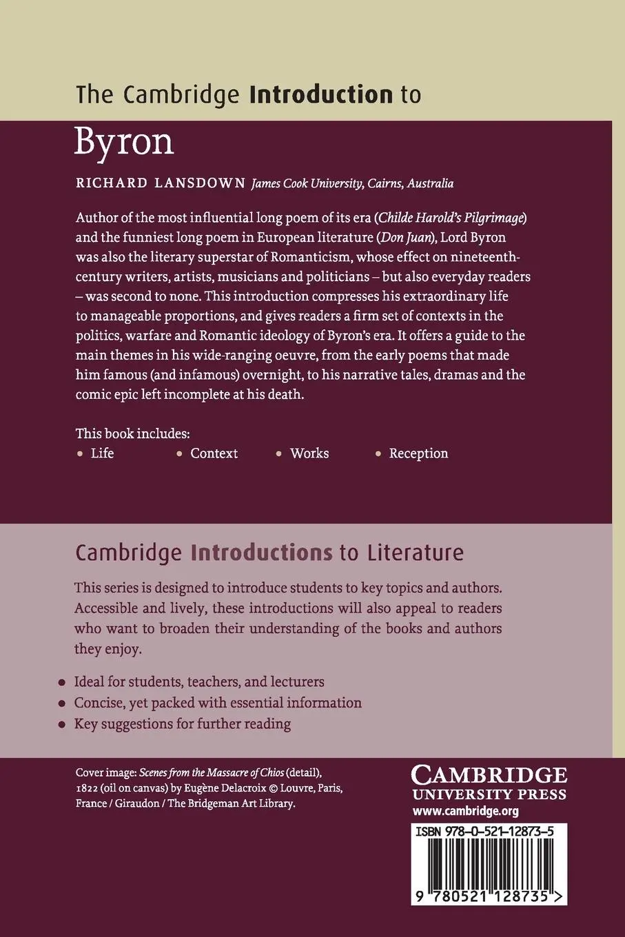 Rückseite: 9780521128735 | The Cambridge Introduction to Byron | Richard Lansdown | Taschenbuch