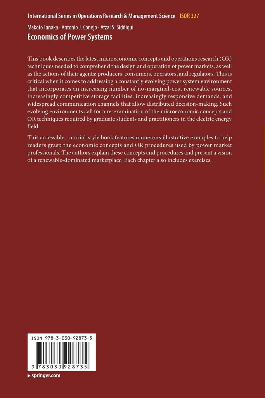 Rückseite: 9783030928735 | Economics of Power Systems | Makoto Tanaka (u. a.) | Taschenbuch | xiv