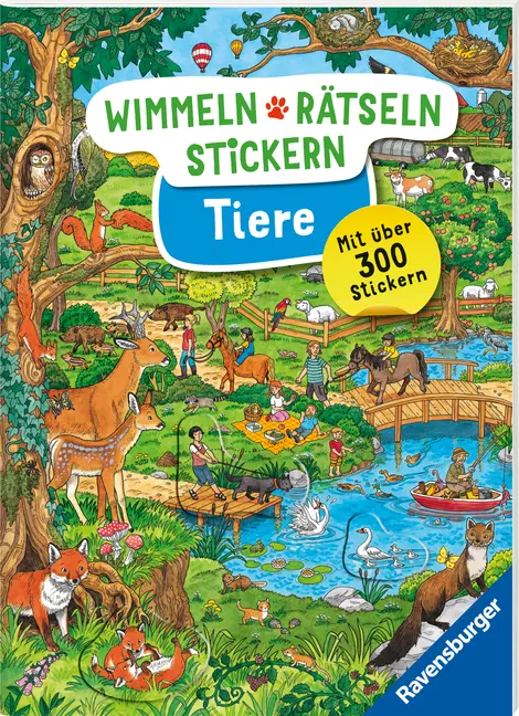Bild: 9783473488735 | Wimmeln, Rätseln, Stickern: Tiere | Caryad | Broschüre | 32 S. | 2025