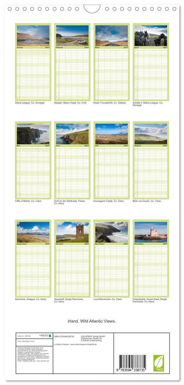 Bild: 9783594338735 | Familienplaner 2027 - Irland. Wild Atlantic Views. mit 5 Spalten...