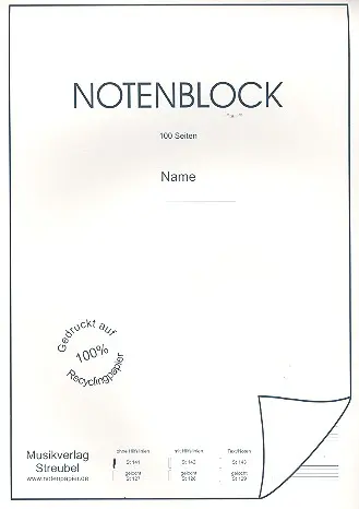 Cover: 9990051668735 | Notenblock 12 Systeme ohne Hilfslinien Din A4, 100 Seiten, 50...