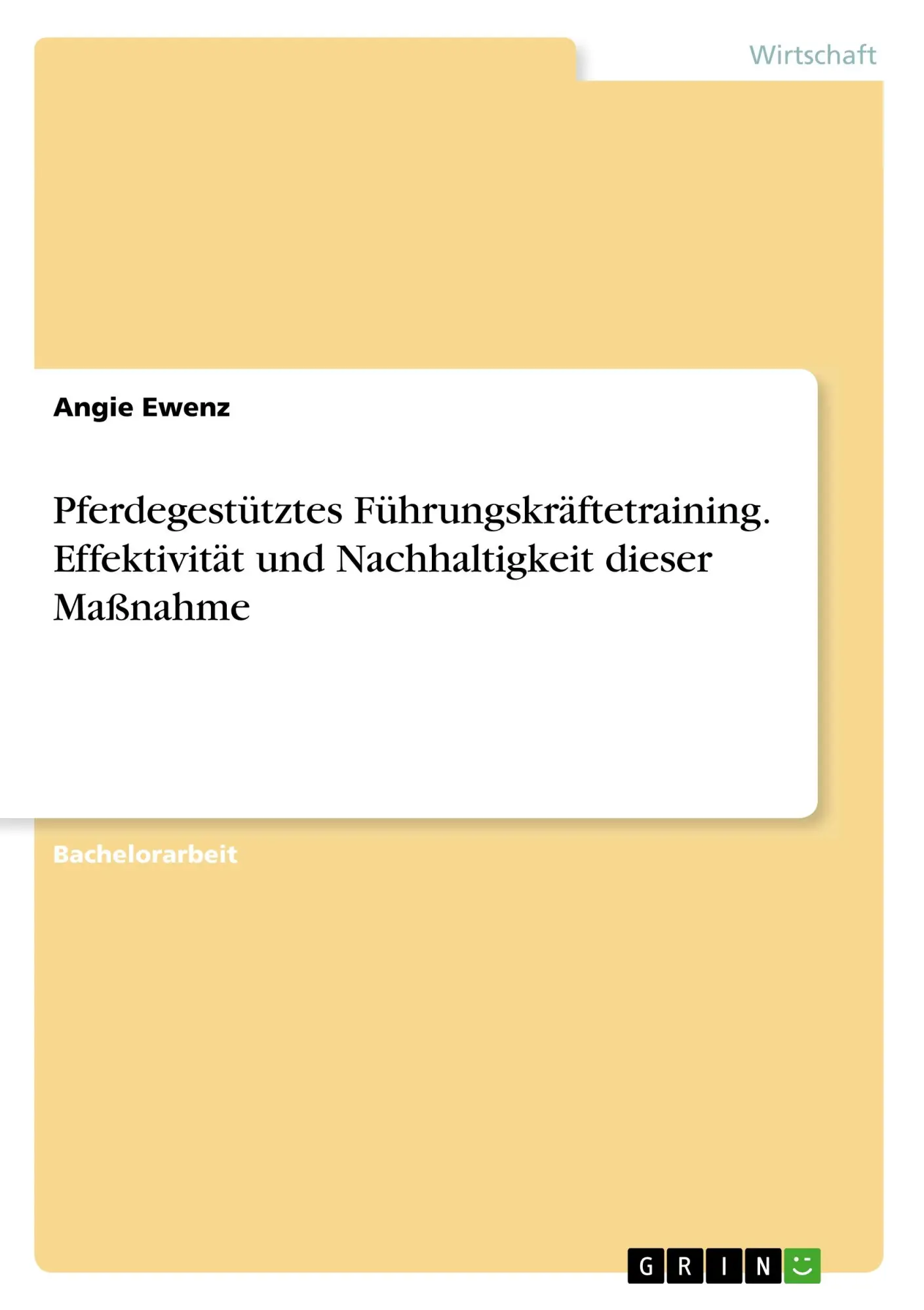 Cover: 9783346138835 | Pferdegestütztes Führungskräftetraining. Effektivität und...