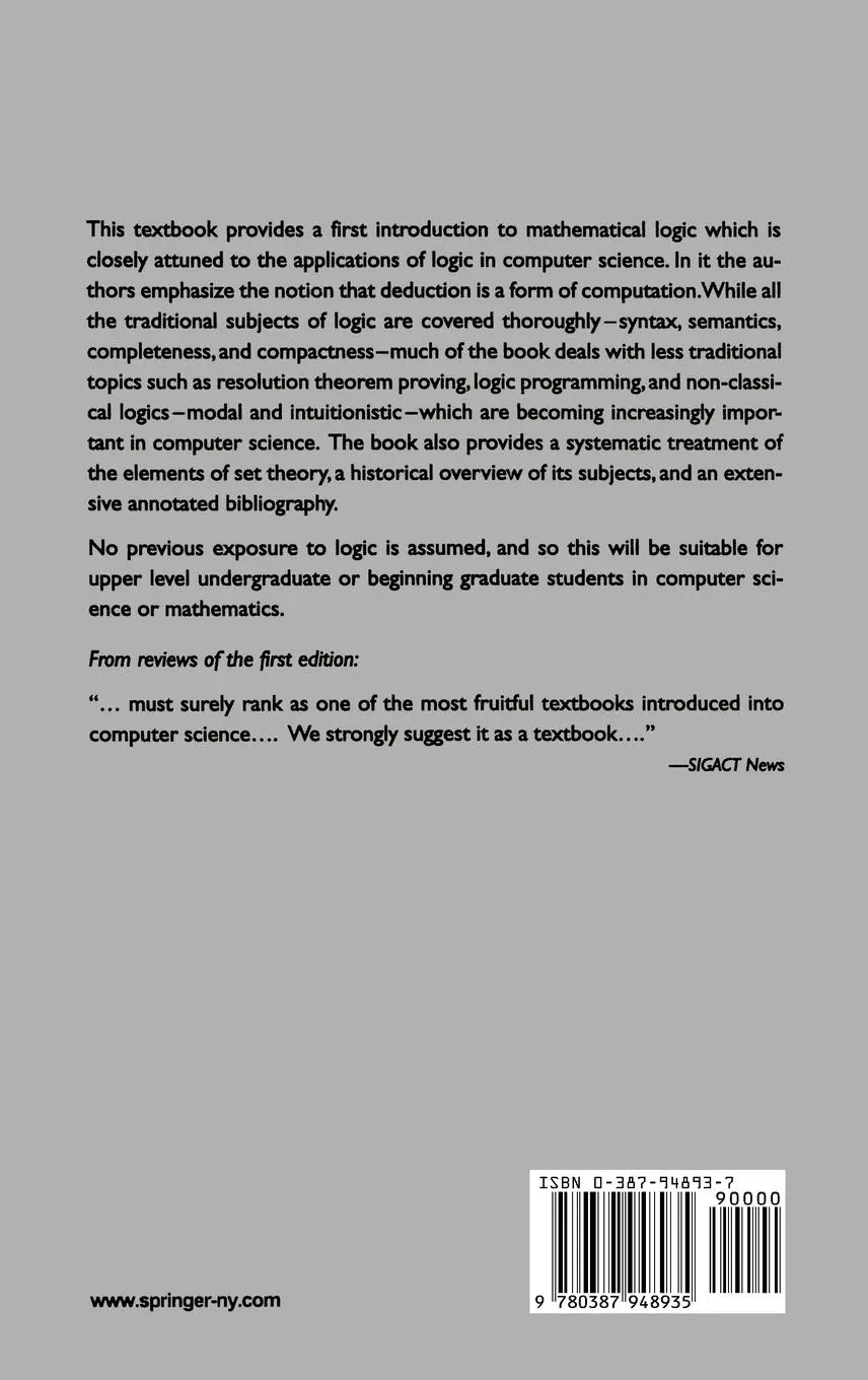Rückseite: 9780387948935 | Logic for Applications | Richard A. Shore (u. a.) | Buch | xiii | 1997